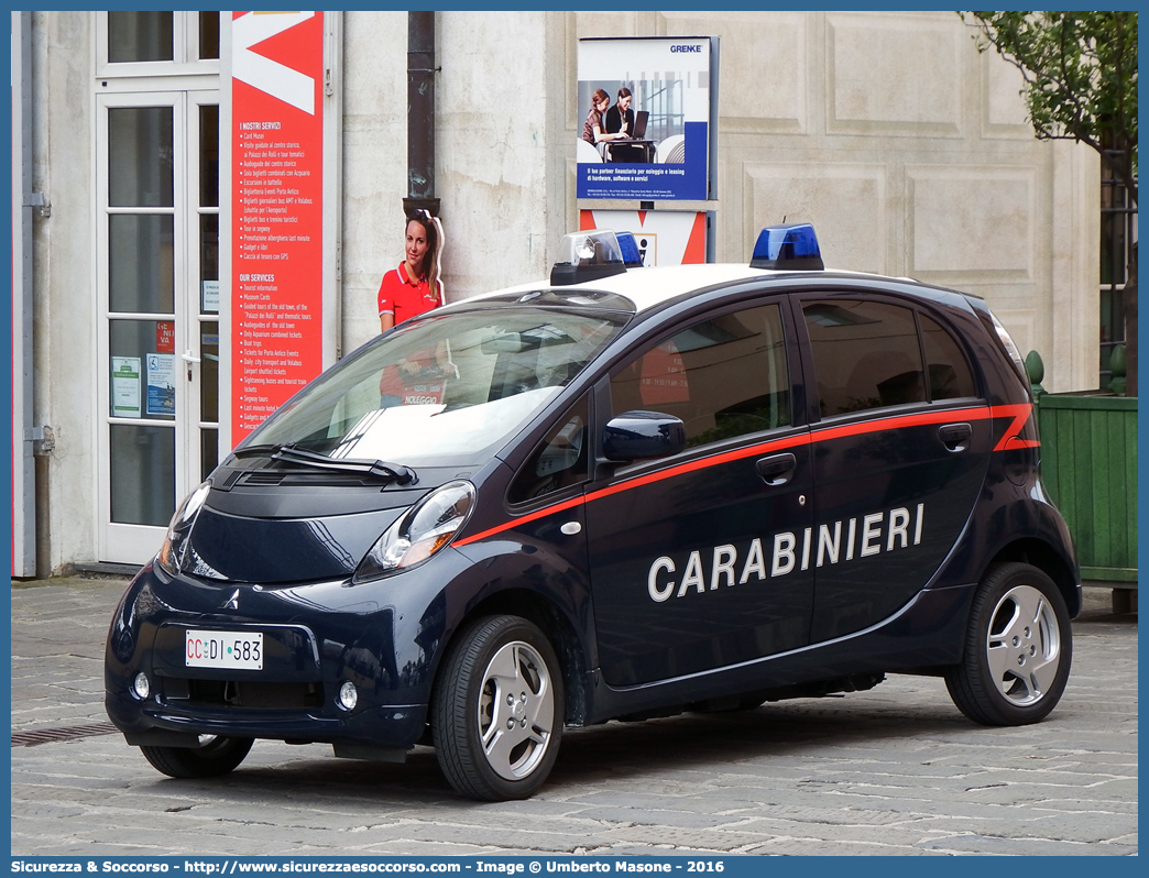 CC DI583
Arma dei Carabinieri
Mitsubishi i-Miev
Allestitore Elevox S.r.l.
Parole chiave: CC;C.C.;Arma;dei;Carabinieri;Mitsubishi;i-Miev;Elevox