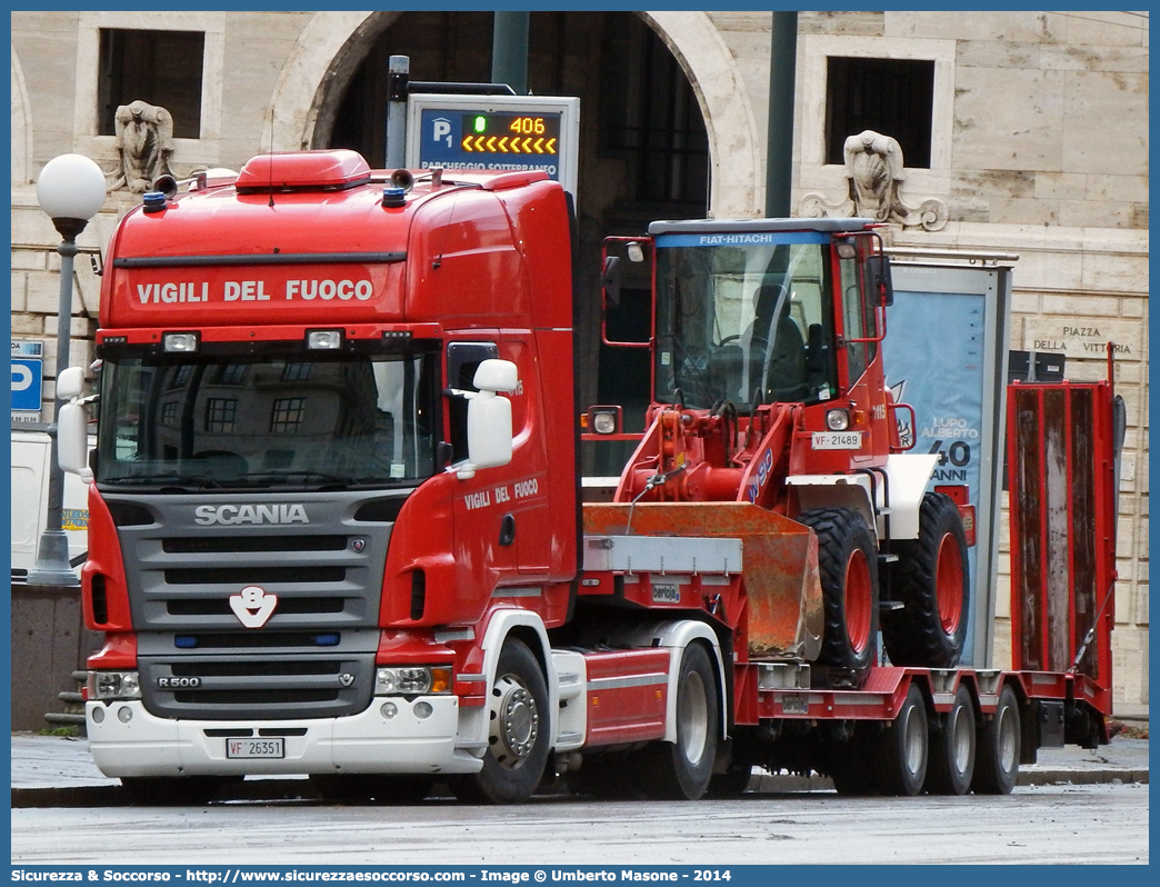 VF 26351
Corpo Nazionale Vigili del Fuoco
Scania R500 V8
Parole chiave: VF;V.F.;VVF;V.V.F.;Corpo;Nazionale;Vigili del Fuoco;Vigili;Fuoco;Autocarro;Scania;R500;R 500;R;500;V8;V 8