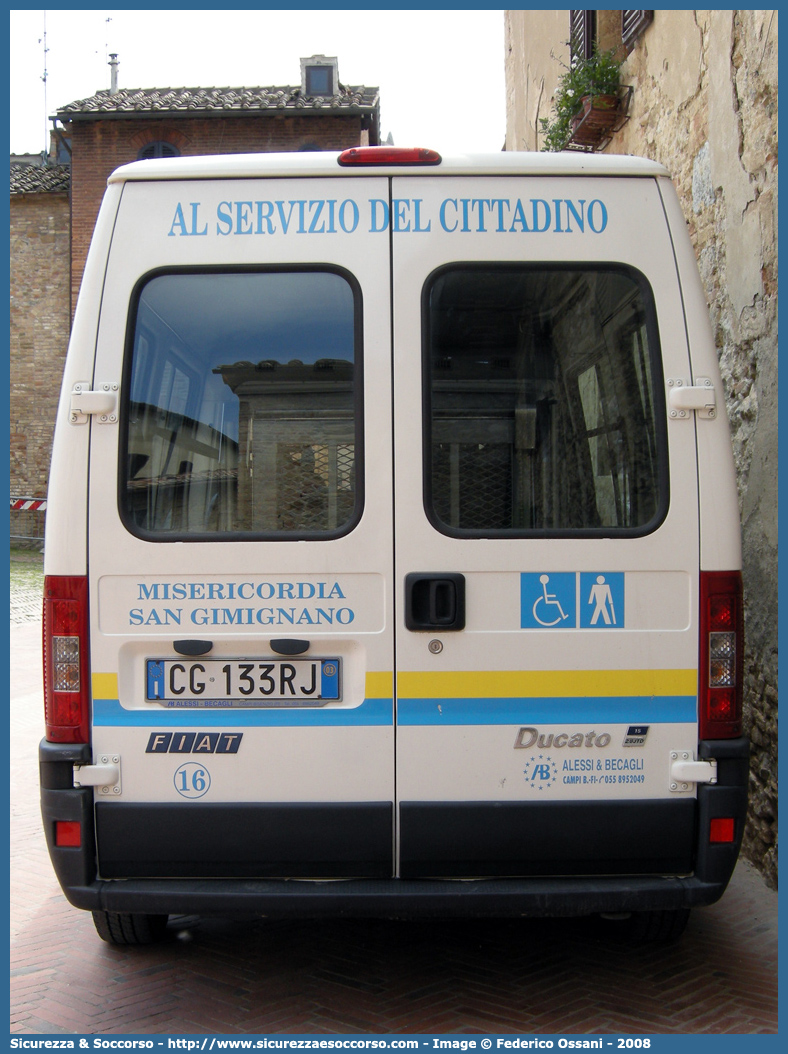 16
Misericordia di San Gimignano
Fiat Ducato II serie restyling
Allestitore Alessi e Becagli
Parole chiave: Misericordie;Misericordia;San Gimignano;Alessi e Becagli;A&B;Fiat;Ducato