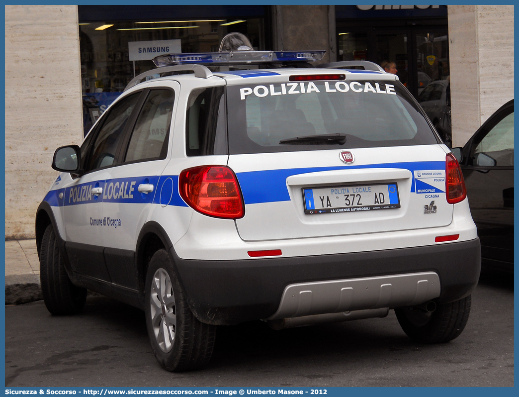 Polizia Locale YA372AD
Polizia Locale
Comune di Cicagna
Fiat Sedici II serie
Parole chiave: Polizia;Locale;Municipale;Cicagna;Fiat;Sedici;YA372AD;YA 372 AD