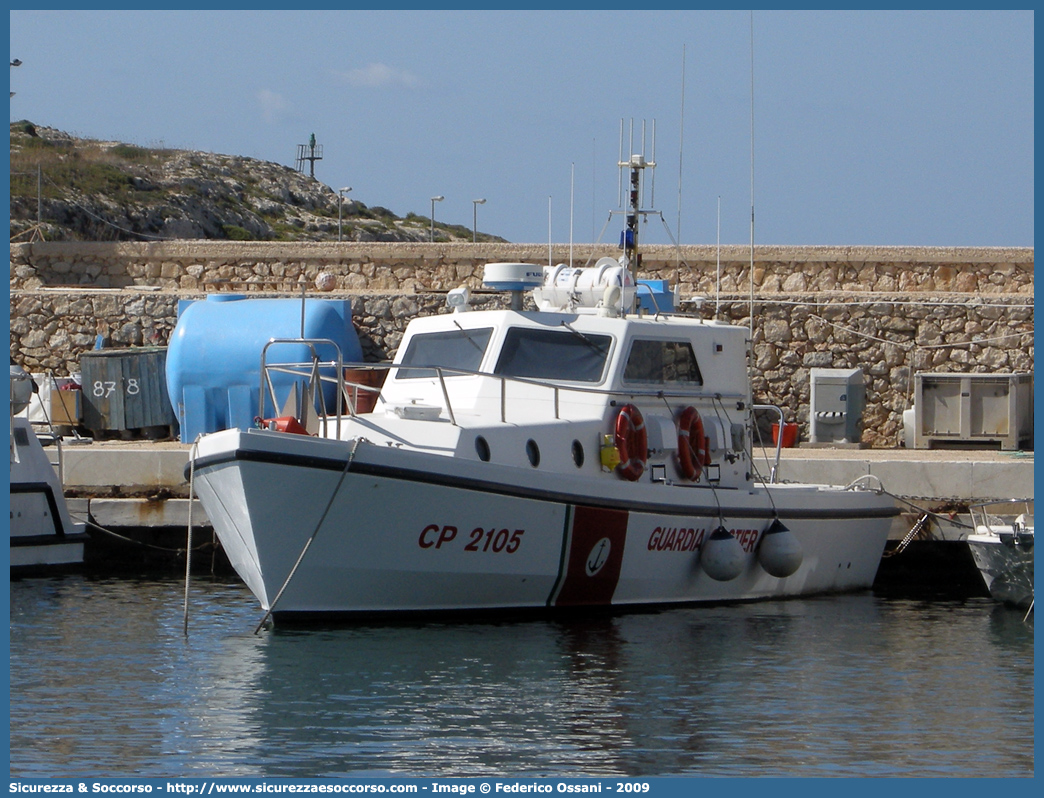 CP 2105
Corpo delle Capitanerie di Porto
Guardia Costiera
Vedetta Veloce Classe 2104
Parole chiave: Guardia;Costiera;Capitaneria;Capitanerie;Porto;Vedetta;Vedette;Veloce;Veloci;Classe;2104;CP;C.P.;G.C.;GC;CP2105;CP 2105