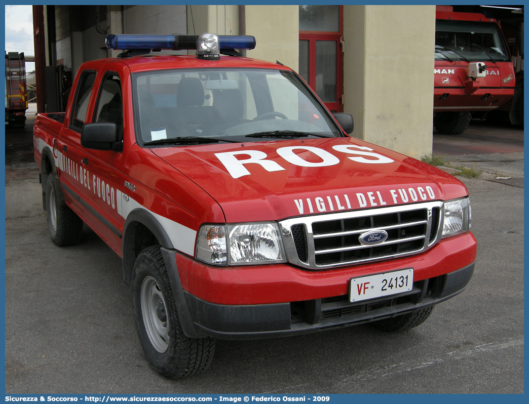 VF 24131
Corpo Nazionale Vigili del Fuoco
Nucleo Aeroportuale
Ford Ranger II serie
Parole chiave: Corpo;Nazionale;Vigili del Fuoco;Vigili;Fuoco;Aeroportuale;Ford;Ranger;ROS;R.O.S.;Responsabile;Operazioni;Soccorso