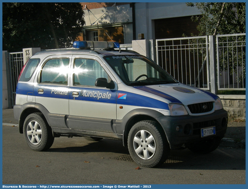 -
Polizia Municipale
Corpo Intercomunale
Bassa Est Parmense
Daihatsu Terios II serie
Allestitore Bertazzoni S.r.l.
Parole chiave: Polizia;Locale;Municipale;Bassa Est Parmense;Colorno;Mezzani;Sorbolo;Daihatsu;Terios;Bertazzoni