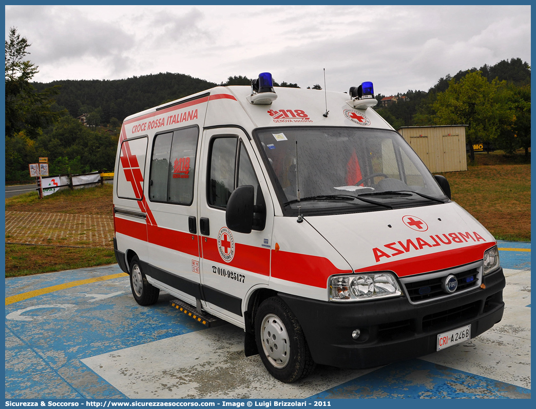 CRI A246B
Croce Rossa Italiana
Rossiglione
Fiat Ducato II serie restyling
Allestitore MAF S.n.c.
Parole chiave: Croce;Rossa;Italiana;CRI;C.R.I.;Ambulanza;Fiat;Ducato;MAF;M.A.F.;Mariani Alfredo e Figli;Rossiglione