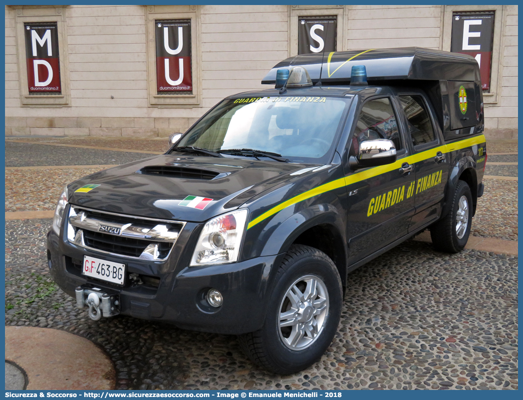 GdiF 463BG
Guardia di Finanza
S.A.G.F.
Isuzu D-Max I serie II restyling
Allestitore Maritan S.r.l.
Parole chiave: GdiF;G.D.F.;GDF;Guardia di Finanza;S.A.G.F.;SAGF;Soccorso Alpino;Isuzu;D-Max;D - Max;Alberto Maritan