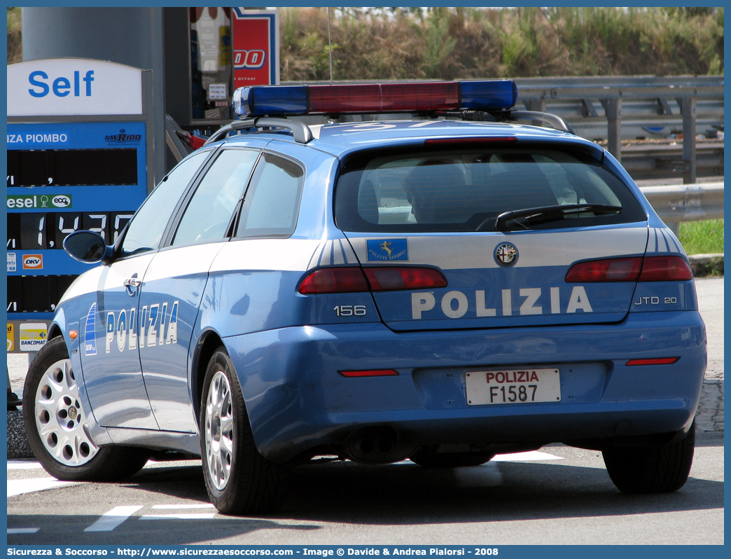 Polizia F1587
Polizia di Stato
Polizia Stradale
Società Autostrade
Torino Milano e Torino Piacenza S.p.A.
Alfa Romeo 156 Sportwagon II serie
Parole chiave: Polizia di Stato;Polizia Stradale;Società Autostrade Torino Milano e Torino Piacenza S.p.A.;S.A.T.A.P.;SATAP;Alfa Romeo;156;Sportwagon