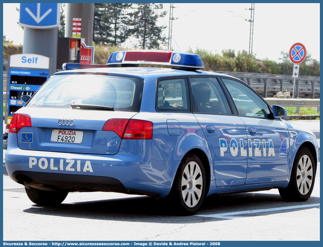 Polizia F4920
Polizia di Stato
Polizia Stradale
Società Autostrade
Torino Milano e Torino Piacenza S.p.A.
Audi A4 Avant III serie
Parole chiave: Polizia di Stato;Polizia Stradale;Società Autostrade Torino Milano e Torino Piacenza S.p.A.;S.A.T.A.P.;SATAP;Audi;A4;Avant