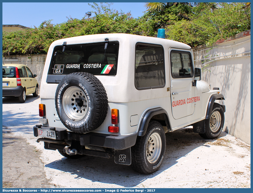 CP 2423
Corpo delle Capitanerie di Porto
Guardia Costiera
Nucleo Aereo
Ssangyong Korando I serie
Parole chiave: CP;C.P.;GC,G.C.;Guardia Costiera;Capitaneria di Porto;Capitanerie di Porto;Ssangyong;Korando