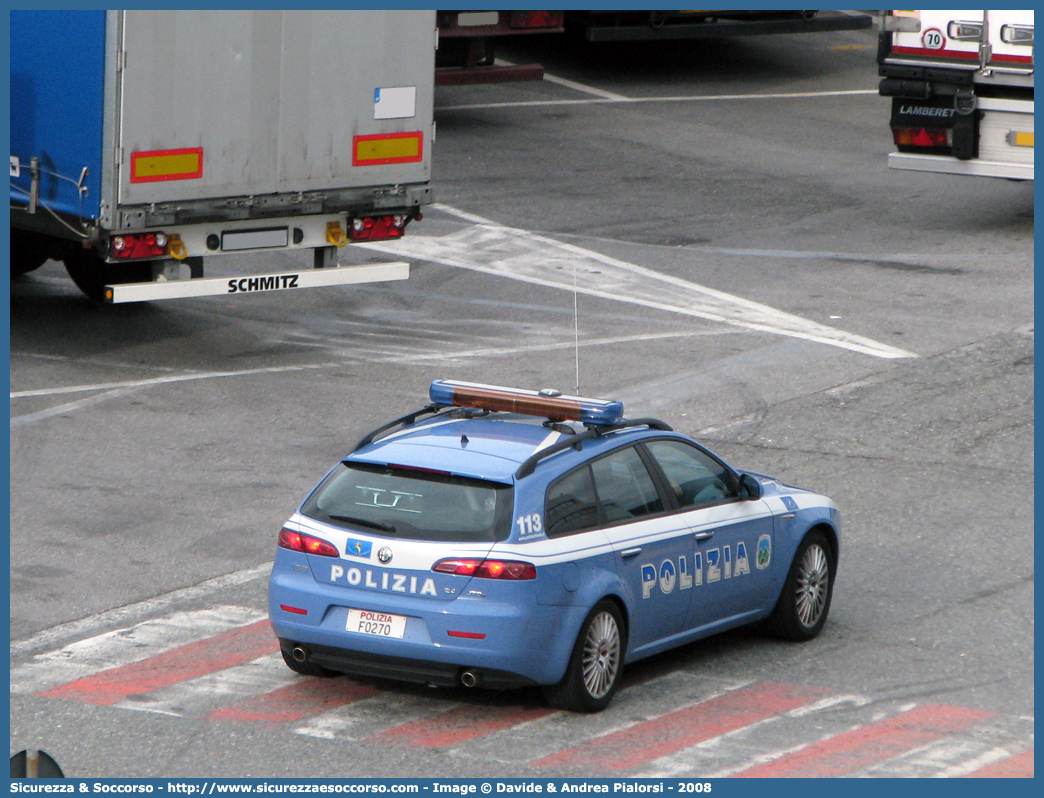 Polizia F0270
Polizia di Stato
Polizia Stradale
Raccordo Autostradale Valle d'Aosta S.p.A.
Alfa Romeo 159 Sportwagon
Parole chiave: Polizia di Stato;Polizia Stradale;R.A.V.;Raccordo Autostradale Valle d'Aosta;Alfa Romeo;159 Sportwagon