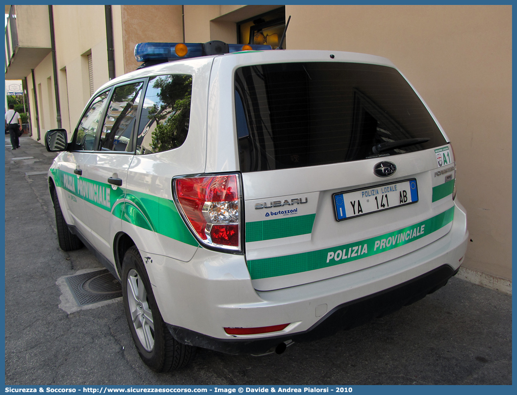 Polizia Locale YA141AB
Polizia Provinciale
Provincia di La Spezia
Subaru Forester V serie
Allestitore Bertazzoni S.r.l.
Parole chiave: Polizia;Locale;Provinciale;La Spezia;Subaru;Forester;Bertazzoni;YA141AB;YA 141 AB