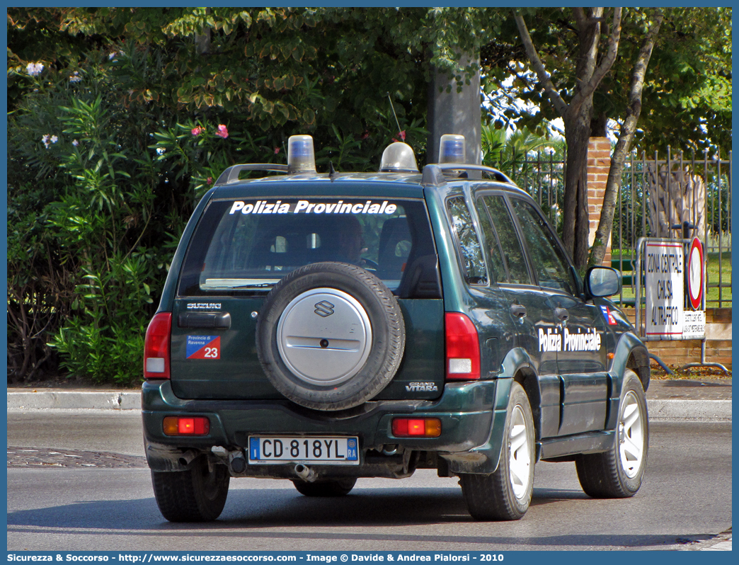 -
Polizia Provinciale
Provincia di Ravenna
Suzuki Grand Vitara II serie
Parole chiave: Polizia;Locale;Provinciale;Ravenna;Suzuki;Grand Vitara