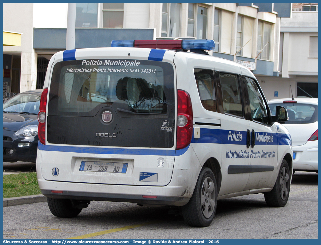 Polizia Locale YA268AD
Polizia Municipale
Comune di Bellaria Igea Marina
Fiat Doblò II serie
Allestitore Focaccia Group S.r.l.
Parole chiave: Polizia;Locale;Municipale;Bellaria;Igea Marina;Fiat;Doblo;Doblò;Focaccia;YA268AD;YA 268 AD