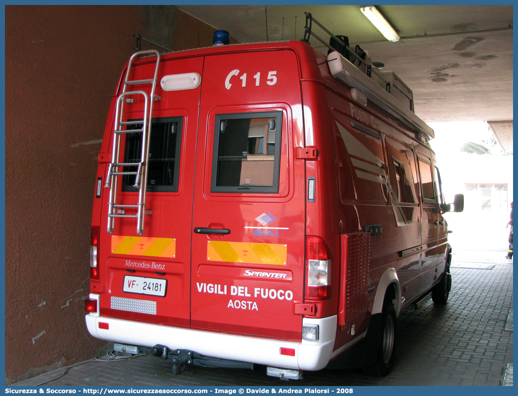 VF 24181
Vigili del Fuoco
Regione Autonoma Valle d'Aosta
Mercedes Benz Sprinter 416 4x4 I serie restyling
Allestitore BAI S.r.l.
Parole chiave: VF;V.F.;Vigili;Fuoco;Regione;Autonoma;Valle;Aosta;AutoFurgone;BAI;B.A.I.;Unità;Unita;Comando;Crisi;Locale;Logistico;Posto;Avanzato;AF/UCL;AF;UCL;Mercedes;Benz;Sprinter;416;4x4;24181