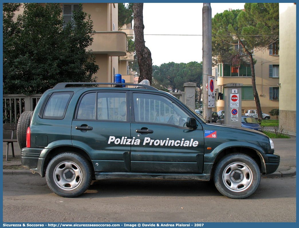 -
Polizia Provinciale
Provincia di Ravenna
Suzuki Grand Vitara II serie
Parole chiave: Polizia;Locale;Provinciale;Ravenna;Suzuki;Grand Vitara