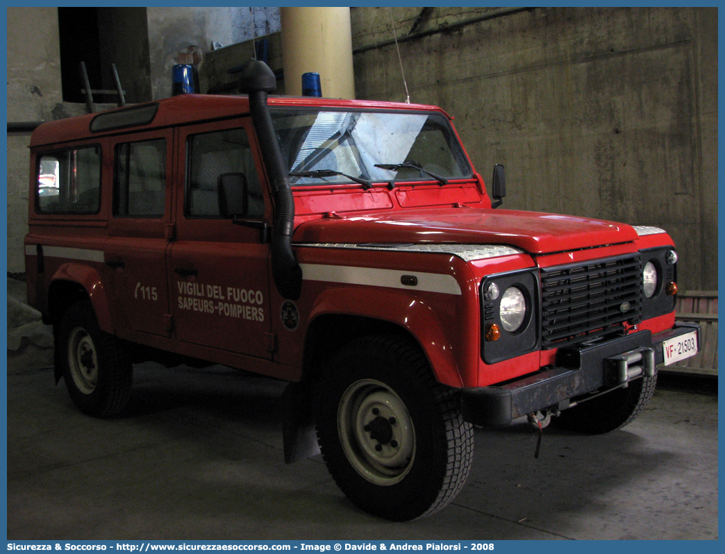 VF 21503
Vigili del Fuoco
Regione Autonoma Valle d'Aosta
Land Rover Defender 110
Parole chiave: VF;V.F.;Vigili;Fuoco;Regione;Autonoma;Valle;Aosta;Land Rover;Defender;110;21503