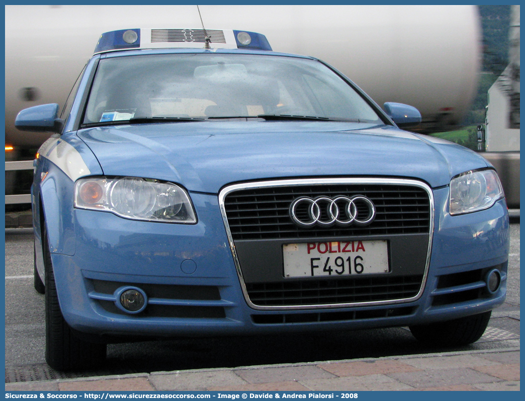 Polizia F4916
Polizia di Stato
Polizia Stradale
Società Autostrade Valdostane S.p.A.
Audi A4 Avant III serie
Parole chiave: Polizia di Stato;Polizia Stradale;Società Autostrade Valdostane S.p.A.;S.A.V.;SAV;Audi;A4;Avant