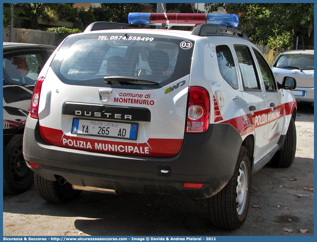 Polizia Locale YA265AD
Polizia Municipale
Comune di Montemurlo
Dacia Duster
Allestitore Focaccia Group S.r.l.
Parole chiave: PL;P.L.;PM;P.M.;Polizia;Locale;Municipale;Montemurlo;Dacia;Duster;Focaccia