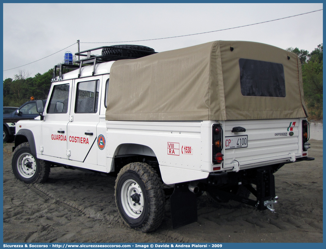 CP 4100
Corpo delle Capitanerie di Porto
Guardia Costiera
Land Rover Defender 130
Parole chiave: Guardia Costiera;Capitaneria di Porto;Capitanerie di Porto;Land Rover;Defender 130