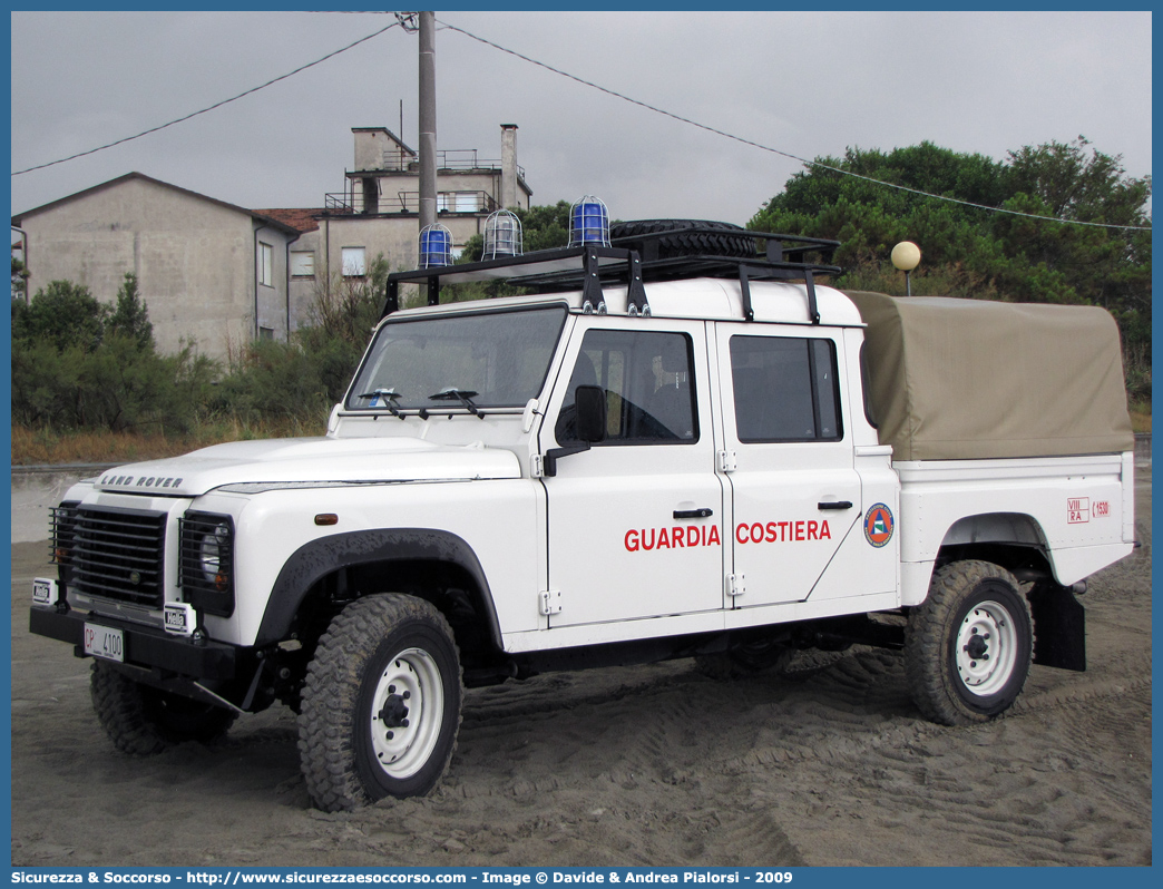 CP 4100
Corpo delle Capitanerie di Porto
Guardia Costiera
Land Rover Defender 130
Parole chiave: Guardia Costiera;Capitaneria di Porto;Capitanerie di Porto;Land Rover;Defender 130