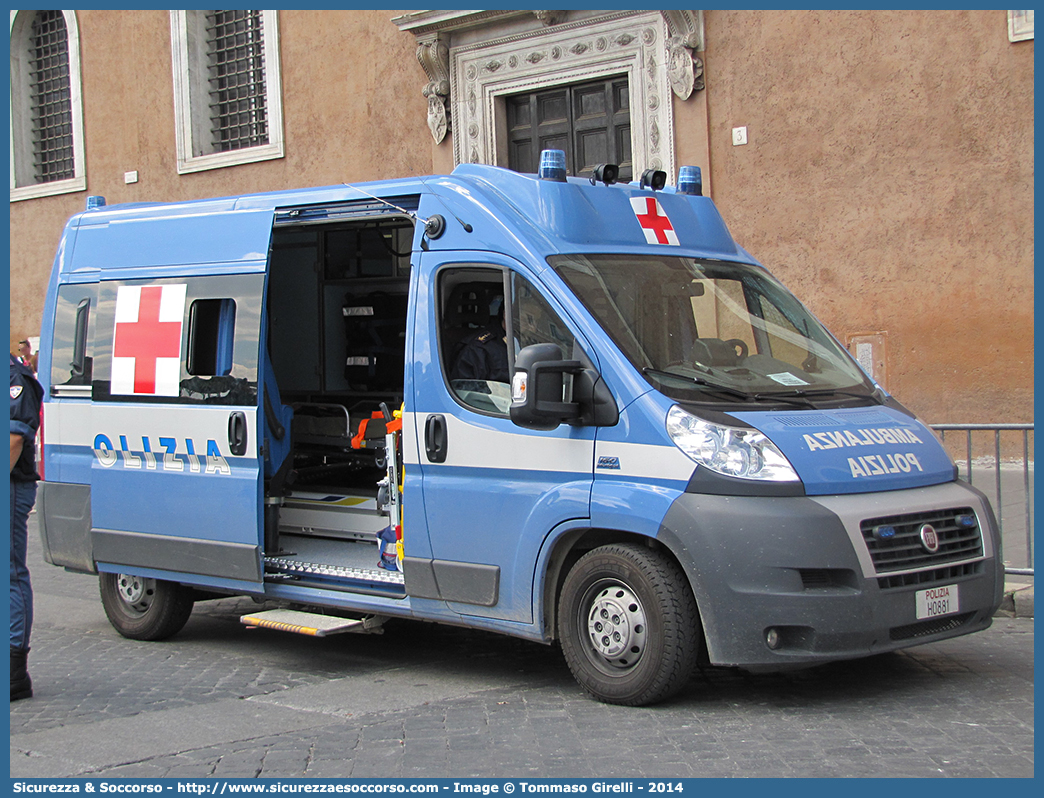 Polizia H0881
Polizia di Stato
Servizio Sanitario
Fiat Ducato III serie
Allestitore FAST S.r.l.
Parole chiave: PS;P.S.;Polizia;di;Stato;Servizio;Sanitario;Fiat;Ducato;X250;Ambulanza;Fast;F.A.S.T.