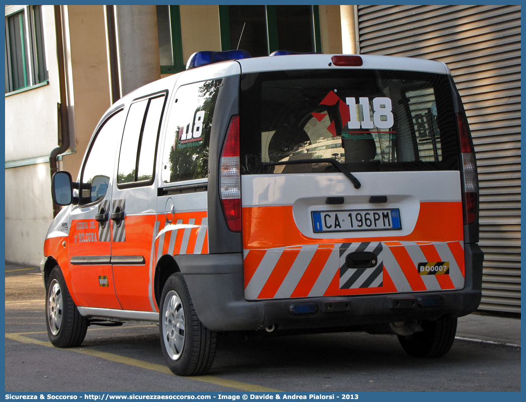 BO 0007
118 Bologna Soccorso
Fiat Doblò I serie
Allestitore Bollanti S.r.l./Vision S.r.l.
(II variante)
Parole chiave: 118;Bologna;Soccorso;Automedica;Automedicalizzata;Auto Medica;Auto Medicalizzata;Fiat;Doblò;Doblo;Bollanti