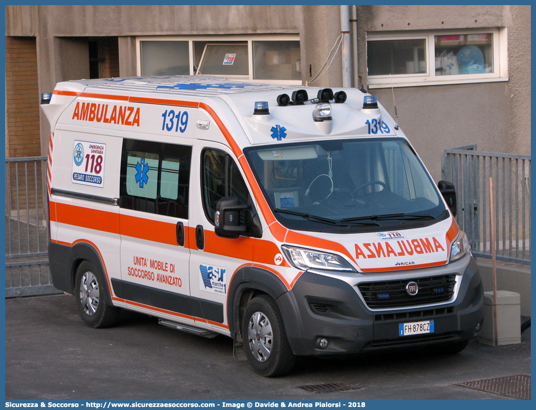 1319
118 Pesaro Soccorso
ASUR Area Vasta 1
Pesaro - Urbino - Fano
Fiat Ducato III serie restyling
Allestitore Aricar S.p.A.
Parole chiave: 118;Pesaro;Soccorso;ASUR;A.S.U.R.;Azienda;Sanitaria;Unica;Regionale;Area;Vasta;1;Pesaro;Urbino;Fano;Ambulanza;Fiat;Ducato;X290;X 290;Aricar