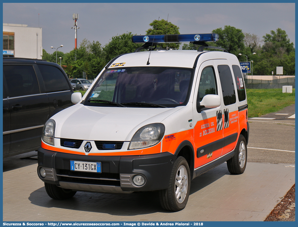 BO 0628
118 Bologna Soccorso
Renault Kangoo 4x4 II serie
Allestitore Vision S.r.l.
(variante)
Parole chiave: 118;Bologna;Soccorso;Automedica;Automedicalizzata;Auto Medica;Auto Medicalizzata;Renault;Kangoo;4x4;4 x 4;Vision