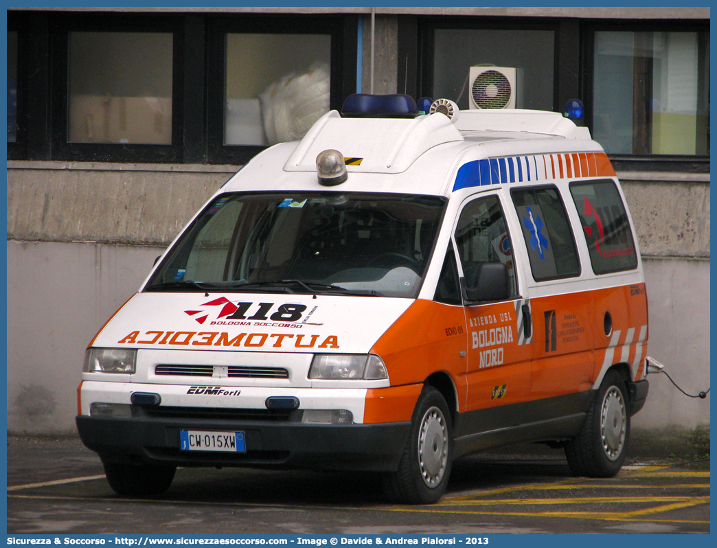 BO 2511
118 Bologna Soccorso
Fiat Scudo I serie
Allestitore EDM S.r.l.
Parole chiave: 118;Bologna;Soccorso;Automedica;Fiat;Scudo;EDM