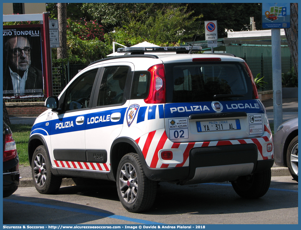 Polizia Locale YA311AL
Polizia Locale
Unione Montana dei Monti Azzurri
Fiat Nuova Panda 4x4 II serie
Parole chiave: Polizia;Locale;Municipale;Monti Azzurri;Belforte Chienti;Caldarola;Camporotondo;Cessapalombo;Colmurano;Gualdo;Loro Piceno;Monte San Martino;Penna San Giovanni;Ripe San Ginesio;San Ginesio;Sant Angelo Pontano;Sarnano;Serrapetrona;Tolentino;Panda;YA 311 AL