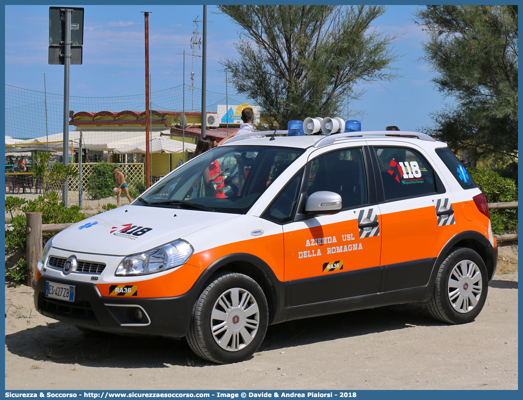 RA 36
118 Romagna Soccorso
Ambito Territoriale di Ravenna
Fiat Sedici II serie
Allestitore Vision S.r.l.
Parole chiave: 118;Romagna;Ravenna;Soccorso;Fiat;Sedici;Vision