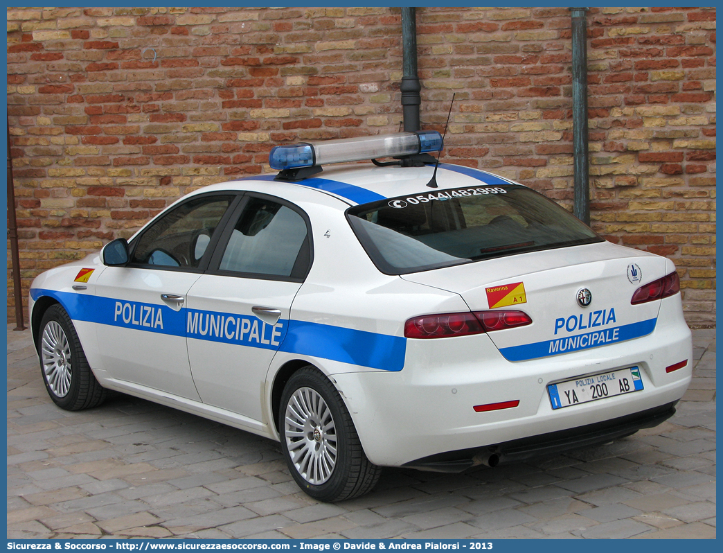 Polizia Locale YA200AB
Polizia Municipale
Comune di Ravenna
Alfa Romeo 159
Allestitore Focaccia Group S.r.l.
Parole chiave: Polizia;Locale;Municipale;Ravenna;Alfa Romeo;159;YA200AB;YA 200 AB;Focaccia