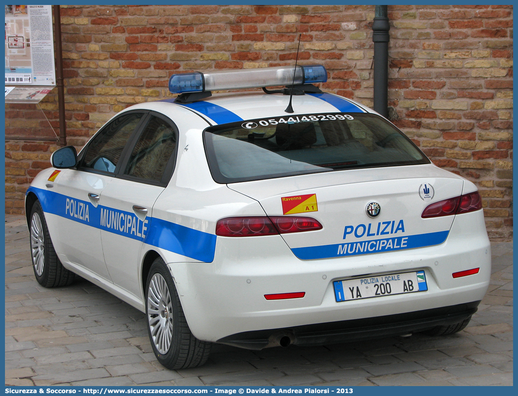 Polizia Locale YA200AB
Polizia Municipale
Comune di Ravenna
Alfa Romeo 159
Allestitore Focaccia Group S.r.l.
Parole chiave: Polizia;Locale;Municipale;Ravenna;Alfa Romeo;159;YA200AB;YA 200 AB;Focaccia