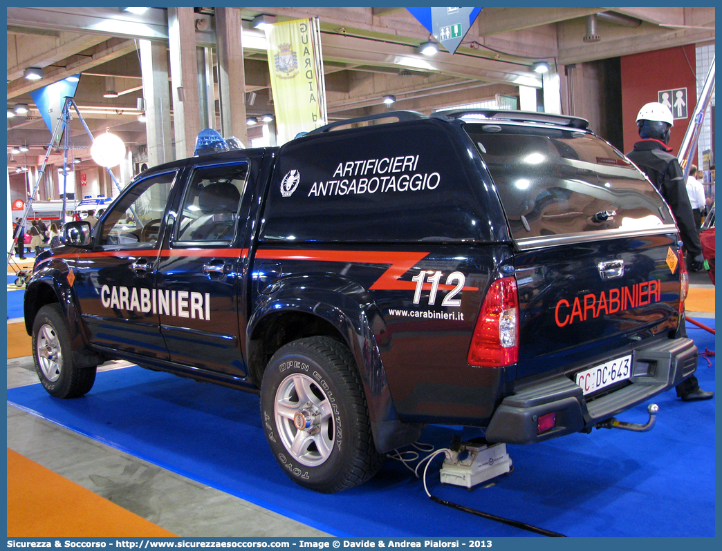 CC DC643
Arma dei Carabinieri
Artificieri Antisabotaggio
Isuzu D-Max I serie II restyling
Allestitore Maritan S.r.l.
Parole chiave: CC;C.C.;Arma;dei;Carabinieri;Artificieri;Antisabotaggio;Isuzu;D-Max;D - Max;Dmax;Maritan;Alberto