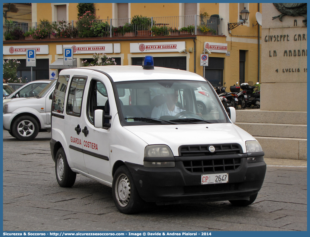 CP 2647
Corpo delle Capitanerie di Porto
Guardia Costiera 
Fiat Doblò I serie
Parole chiave: CP;C.P.;GC;G.C.;Guardia;Costiera;Capitaneria;Capitanerie;di;Porto;Fiat;Doblò;Doblo