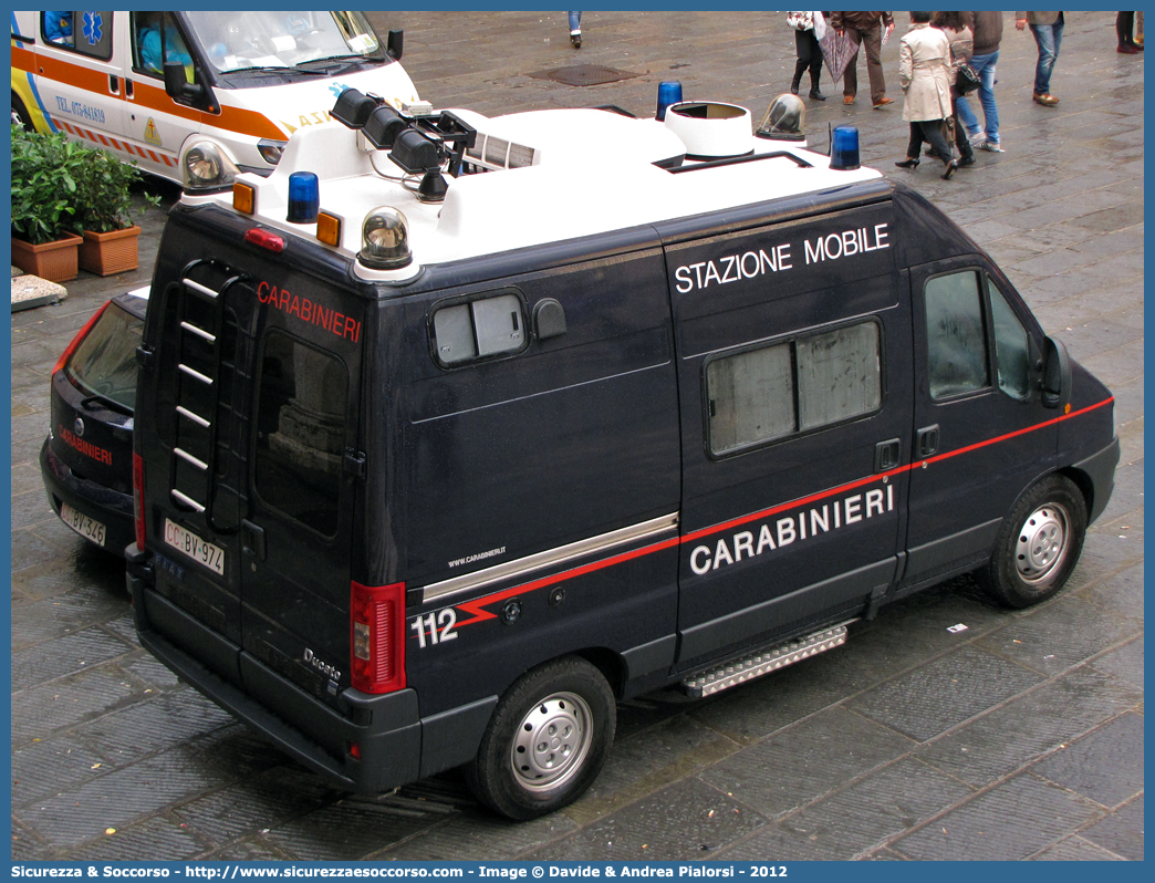 CC BV974
Arma dei Carabinieri
Fiat Ducato II serie restyling
Stazione Mobile
Allestitore Elevox S.r.l.
Parole chiave: CC;C.C.;Arma;Carabinieri;Fiat;Ducato;Stazione;Mobile;Elevox