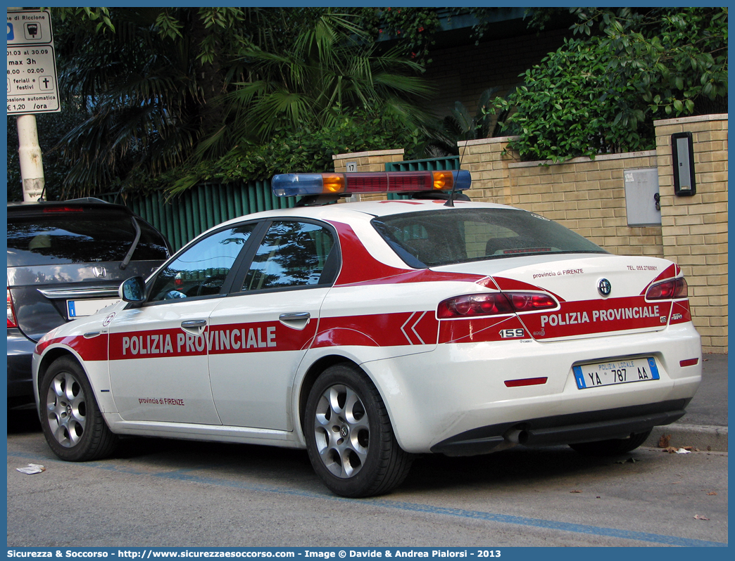 Polizia Locale YA787AA
Polizia Provinciale
Provincia di Firenze
Alfa Romeo 159
Allestitore Ciabilli S.r.l.
Parole chiave: Polizia;Locale;Provinciale;Firenze;Alfa Romeo;159;Ciabilli;YA787AA;YA 787 AA