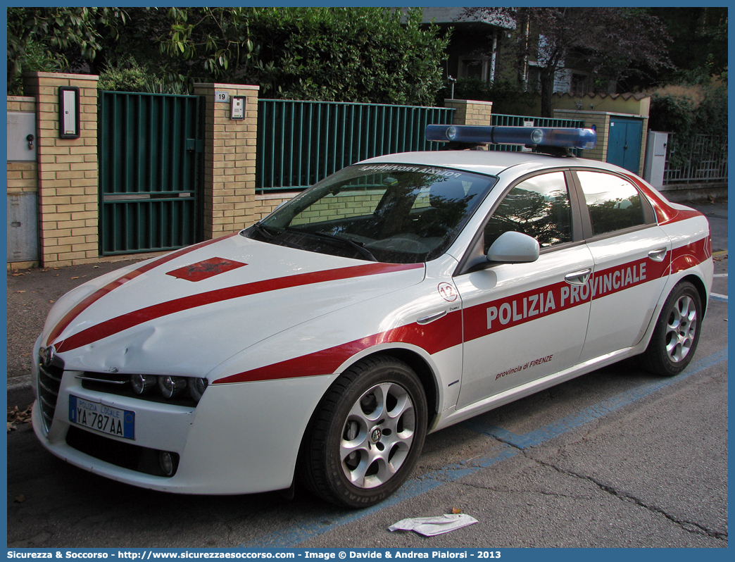 Polizia Locale YA787AA
Polizia Provinciale
Provincia di Firenze
Alfa Romeo 159
Allestitore Ciabilli S.r.l.
Parole chiave: Polizia;Locale;Provinciale;Firenze;Alfa Romeo;159;Ciabilli;YA787AA;YA 787 AA