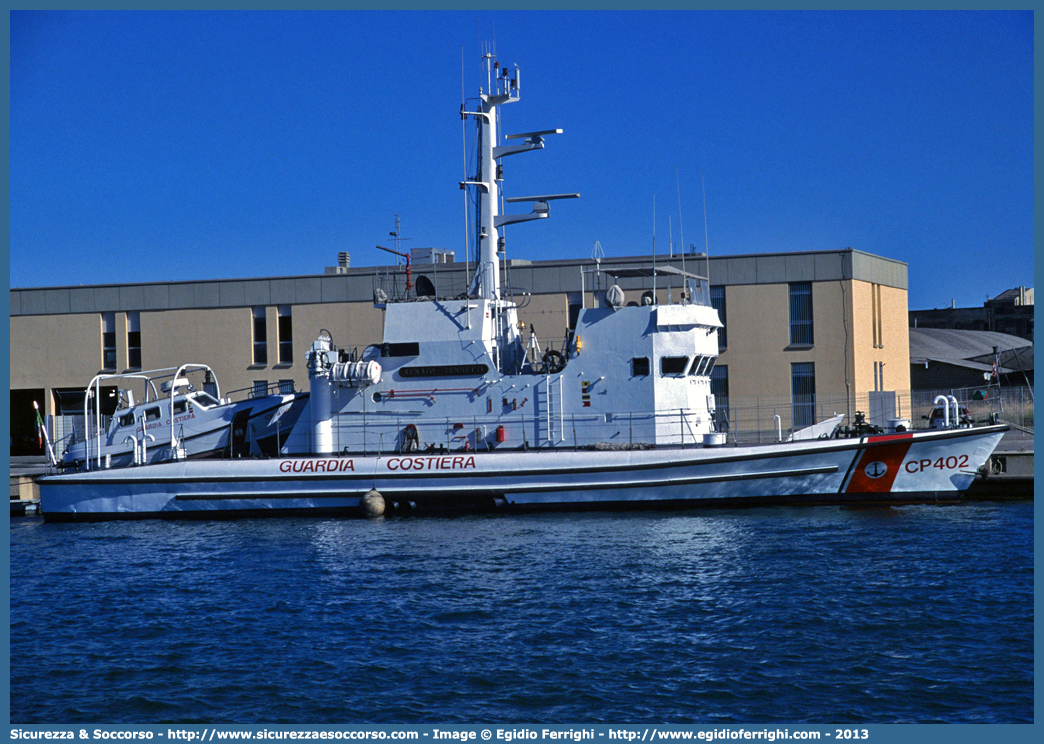 CP 402 "Renato Pennetti"
Corpo delle Capitanerie di Porto
Guardia Costiera
Vedetta d'Altura Classe "Cavallari"
Parole chiave: Guardia;Costiera;Capitaneria;Capitanerie;Porto;Vedetta;Vedette;Altura;Classe;Cavallari;CP;C.P.;G.C.;GC;402;CP402;CP 402;Renato;Pennetti