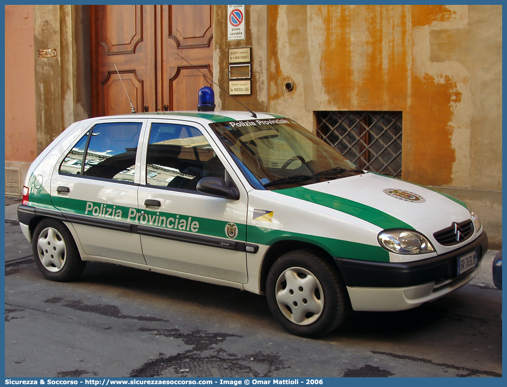 -
Polizia Provinciale
Provincia di Modena
Citroen Saxo II serie
Parole chiave: Polizia;Locale;Provinciale;Modena;Citroen;Saxo;Saxò