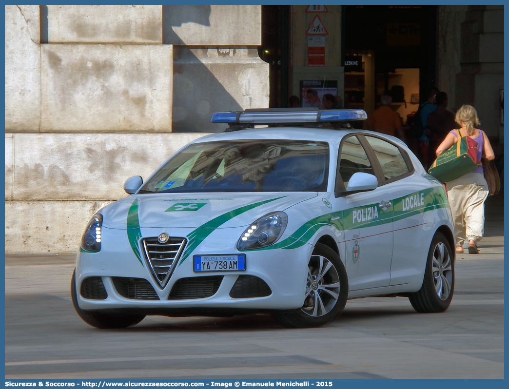 Polizia Locale YA738AM
Polizia Locale
Comune di Milano
Alfa Romeo Nuova Giulietta
I serie I restyling
Allestitore Focaccia Group S.r.l.
Parole chiave: P.L.;P.M.;PL;PM;Polizia;Municipale;Locale;Milano;Alfa;Romeo;Nuova;Giulietta;Focaccia;YA738AM;YA 738 AM