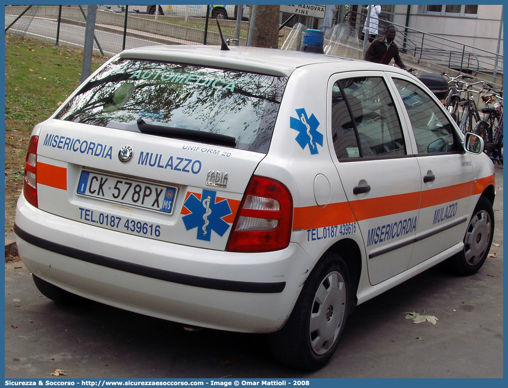 UNIFORM 20
Misericordia di Mulazzo
Skoda Fabia I serie
Parole chiave: Misericordia;Misericordie;Mulazzo;Skoda;Fabia;Automedica