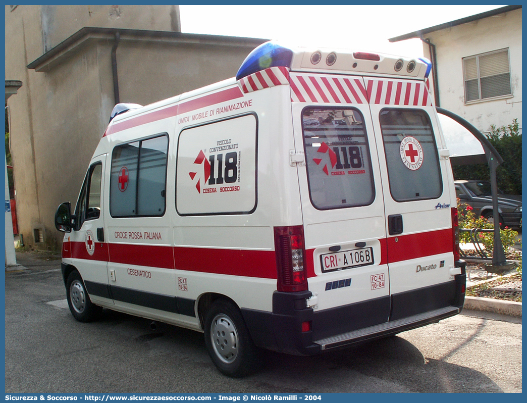 CRI A106B
Croce Rossa Italiana
Cesenatico
Fiat Ducato II serie restyling
Allestitore Aricar S.p.A.
Parole chiave: Croce;Rossa;Italiana;CRI;C.R.I.;Ambulanza;Fiat;Ducato;Aricar;Cesenatico