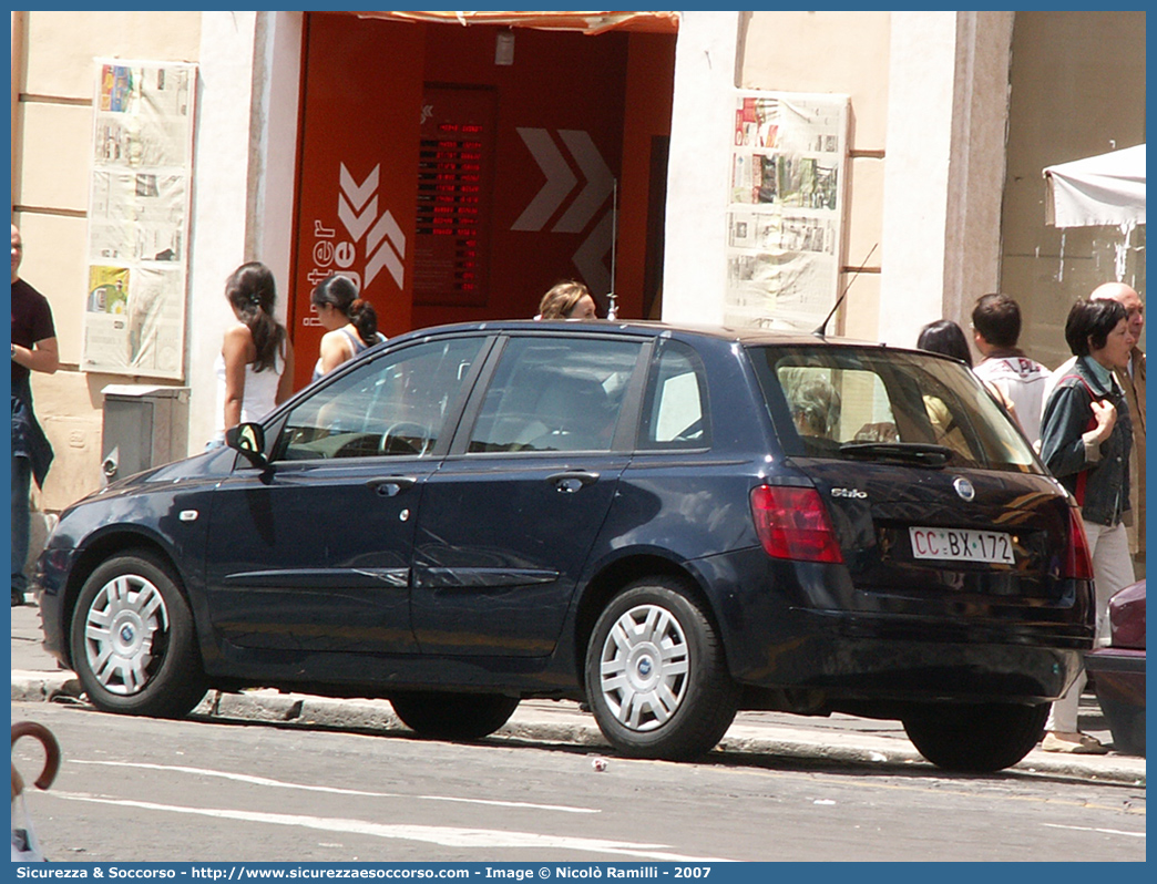 CC BX172
Arma dei Carabinieri
Fiat Stilo II serie
Parole chiave: CC;C.C.;Arma;dei;Carabinieri;Fiat;Stilo