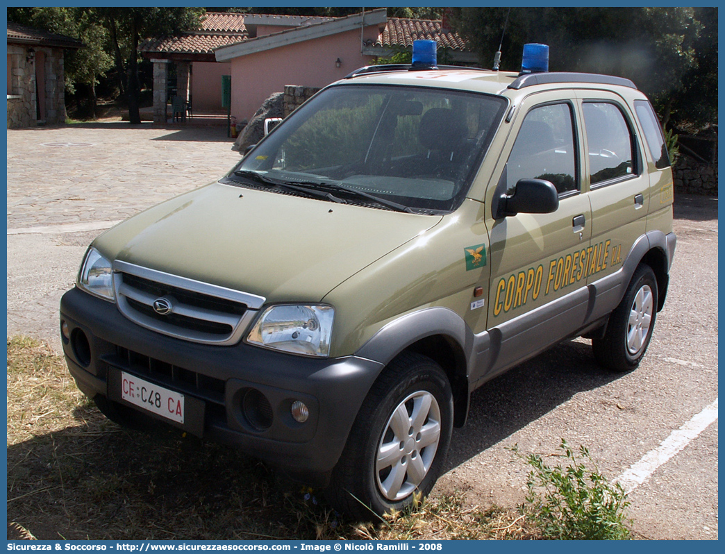 CFva C48 CA
Corpo Forestale
e di Vigilanza Ambientale
Regione Sardegna
Daihatsu Terios I serie
Parole chiave: CFVA;C.F.V.A.;Corpo;Forestale;Vigilanza;Ambientale;Sardegna;Daihatsu;Terios