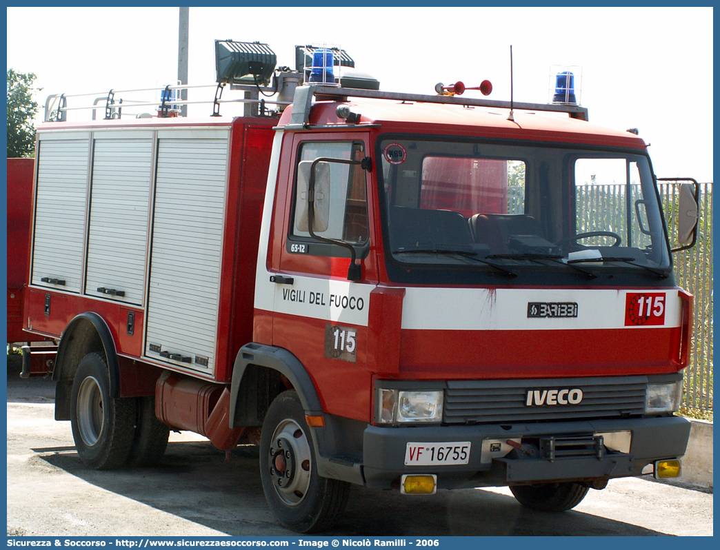 VF 16755
Corpo Nazionale Vigili del Fuoco
Iveco 65-12
Allestitore Baribbi S.p.A.
Parole chiave: Corpo;Nazionale;Vigili del Fuoco;Vigili;Fuoco;Polisoccorso;Iveco;65-12;65 - 12;Baribbi