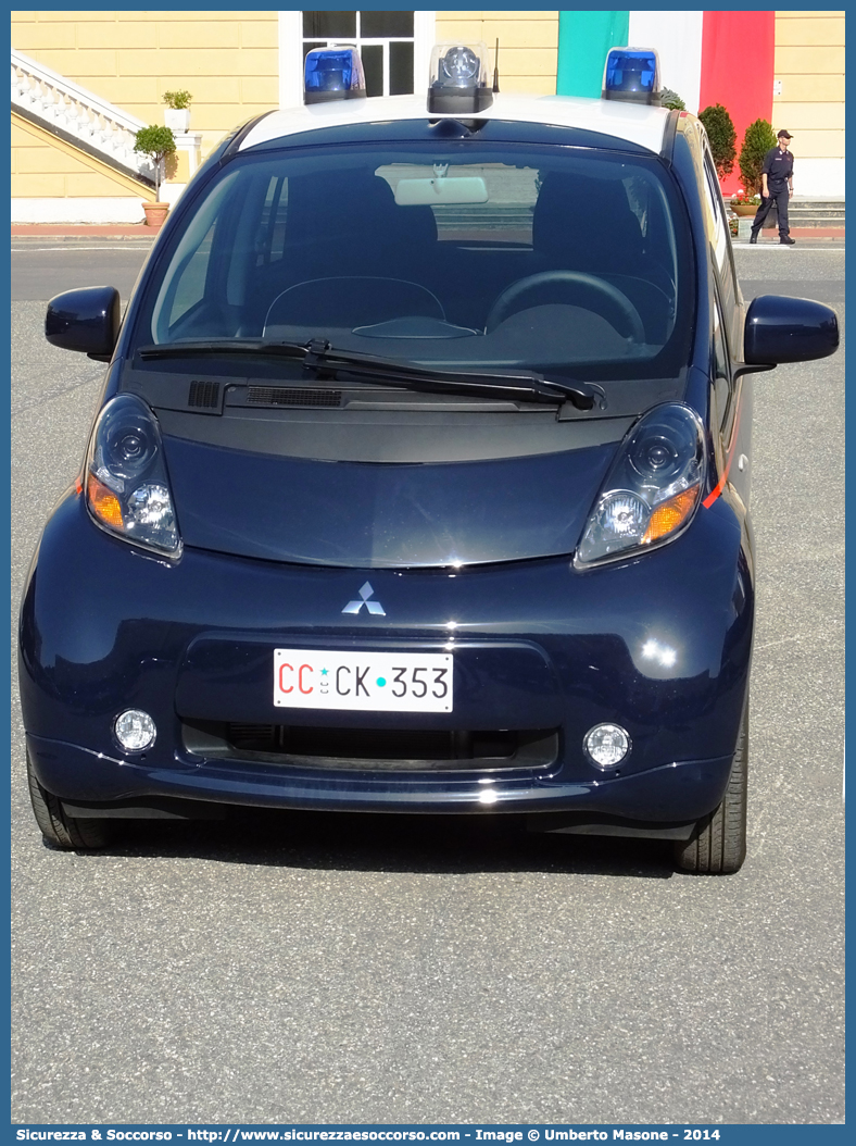 CC CK353
Arma dei Carabinieri
Mitsubishi i-Miev
Allestitore Elevox S.r.l.
Parole chiave: CC;C.C.;Arma;dei;Carabinieri;Mitsubishi;i-Miev;Elevox