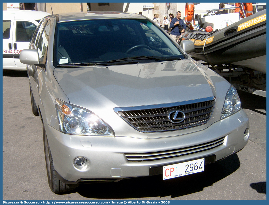 CP 2964
Corpo delle Capitanerie di Porto
Guardia Costiera
Lexus RX 400h
Parole chiave: CP;C.P.;GC;G.C.;Capitaneria;Capitanerie;di;Porto;Guardia;Costiera;Lexus;RX400h;RX 400h