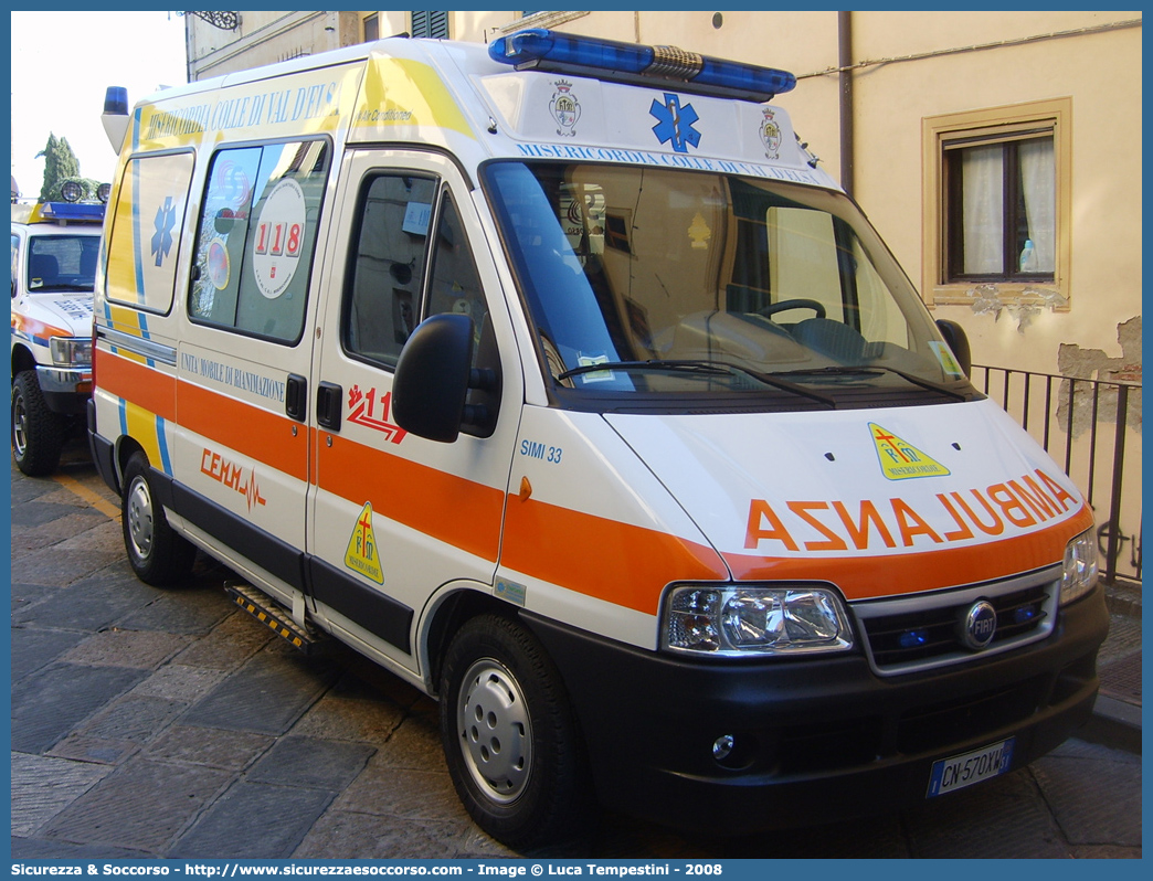 SI MI 33
Misericordia di Colle Val d'Elsa
Fiat Ducato II serie restyling
Allestitore CEVI S.n.c.
Parole chiave: Misericordia;Misericordie;Colle Val d'Elsa;Ambulanza;Fiat;Ducato;Cevi;Carrozzeria;Europea