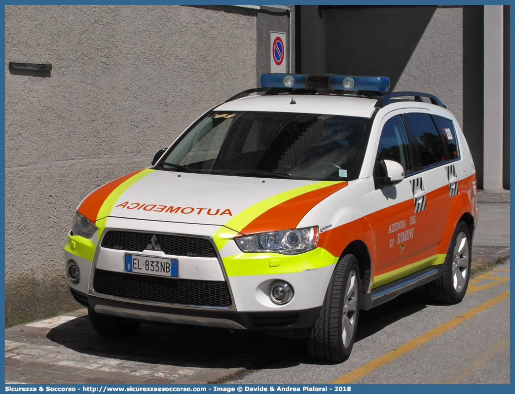 MIKE 14
118 Romagna Soccorso
Ambito Territoriale di Rimini
Mitsubishi Outlander
II serie restyling
Allestitore Bertazzoni S.r.l.
Parole chiave: 118;Romagna;Soccorso;Rimini;Automedica;Automedicalizzata;Auto Medica;Auto Medicalizzata;Mitsubishi;Outlander;Bertazzoni