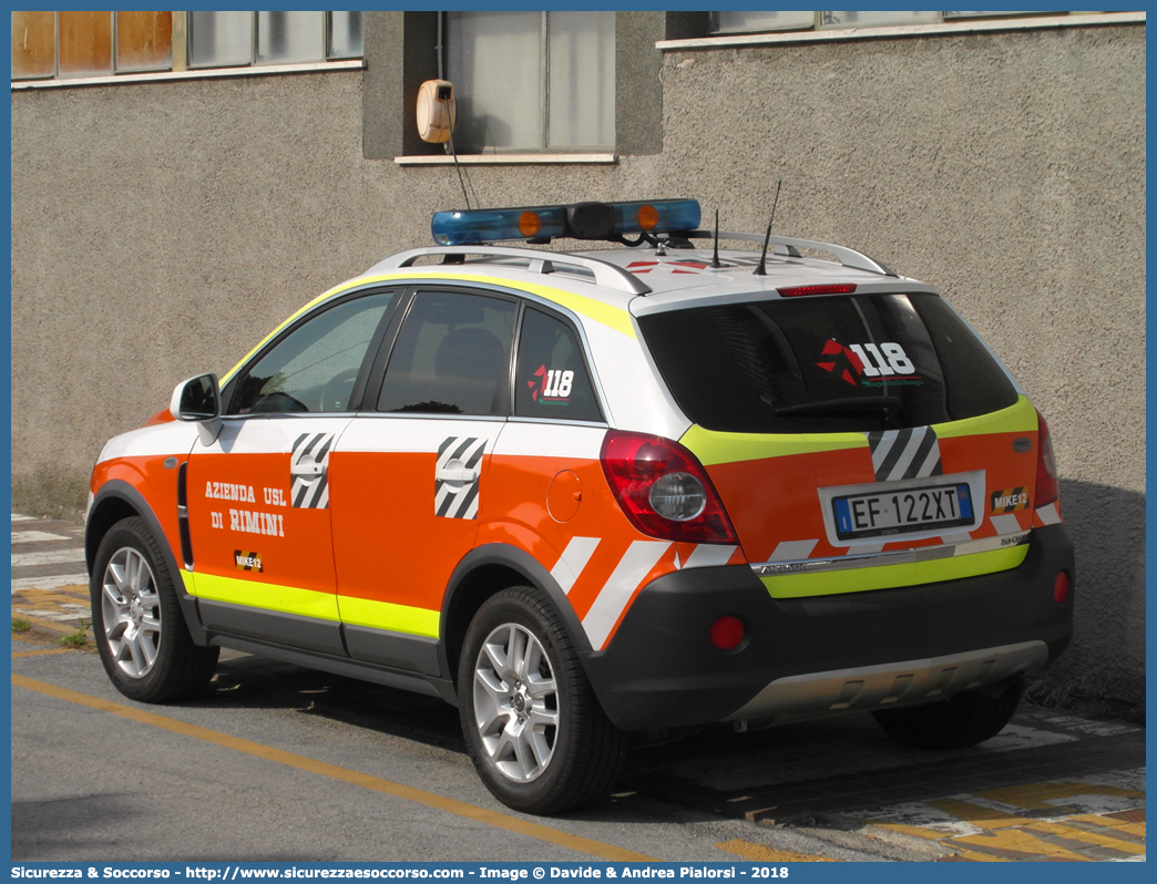 MIKE 12
118 Romagna Soccorso
Ambito Territoriale di Rimini
Opel Antara
Allestitore Vision S.r.l.
(variante)
Parole chiave: 118;Romagna;Soccorso;Rimini;Automedica;Automedicalizzata;Auto Medica;Auto Medicalizzata;Opel;Antara;Vision